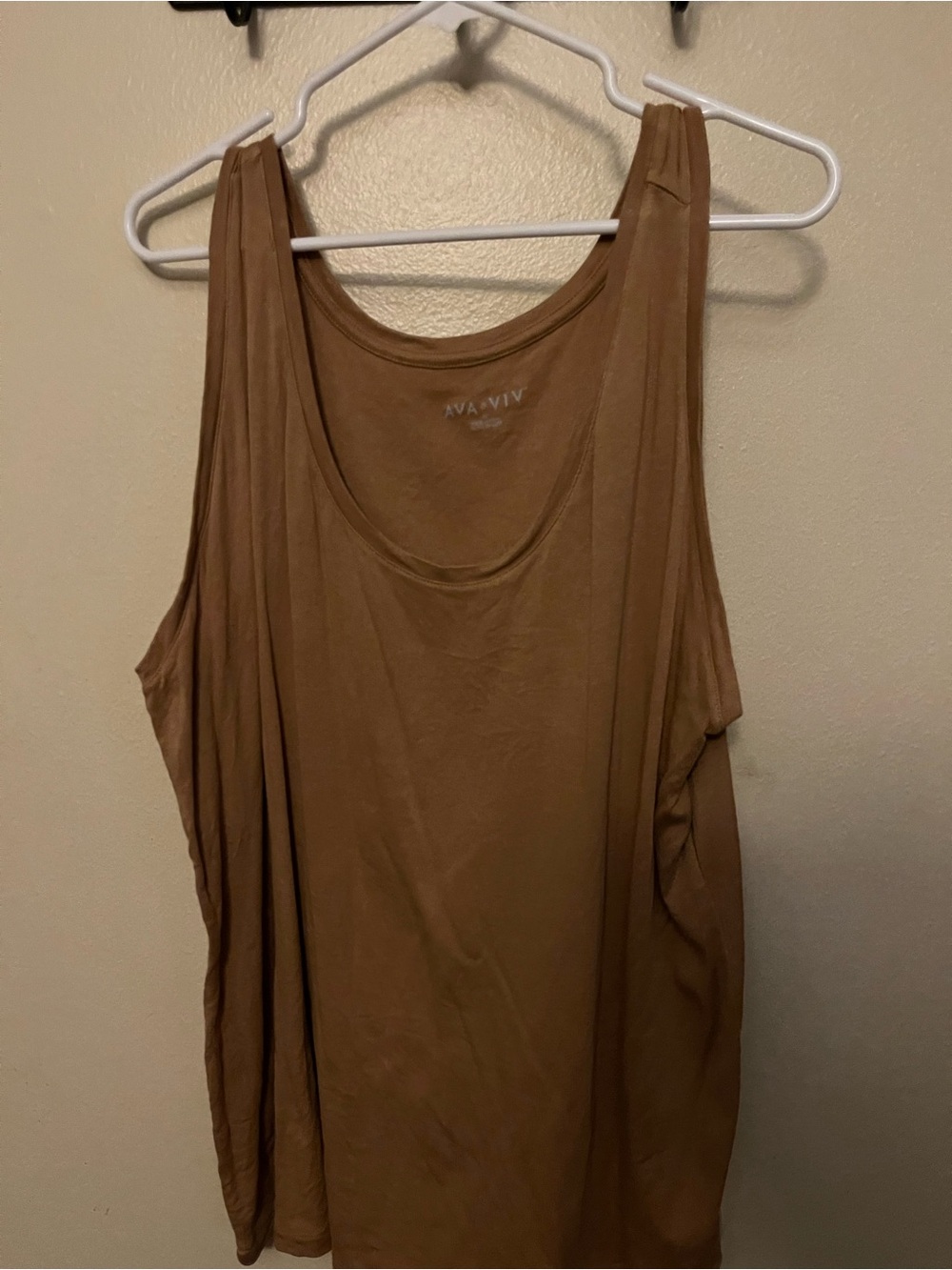 AVA & VIV Golden Brown Sleeveless Draped Tank Top
